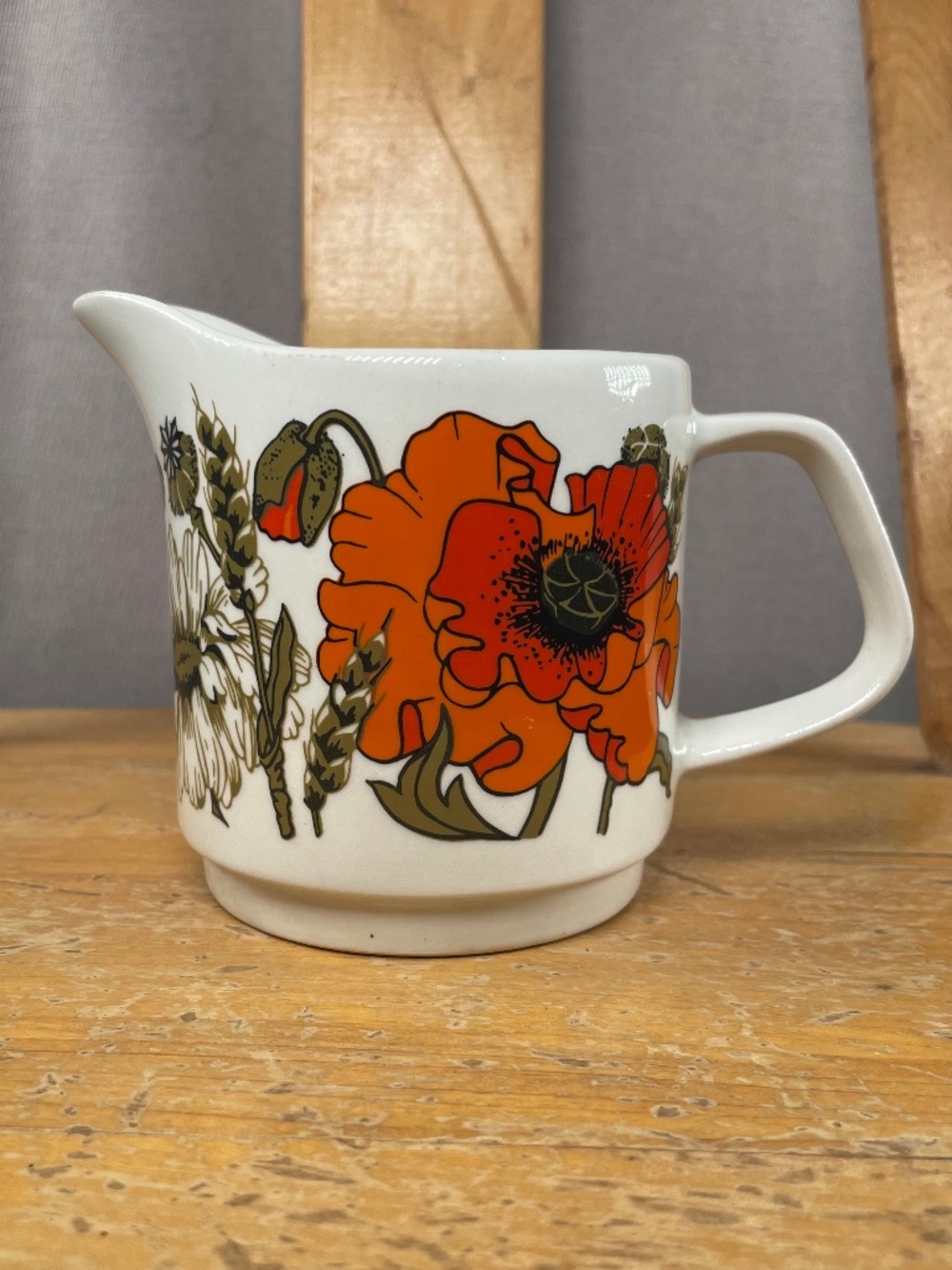 Vintage MCM J&G Meakin Studio Poppy Creamer Pitcher England 1970s